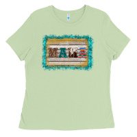 Matcha western turquoise's mama background Ladies Tee - BarkalooDesign