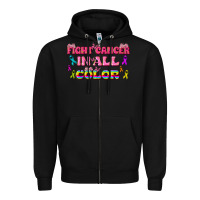 Black Fight Cancer In All Color Zipper Hoodie - texasbilliewilder