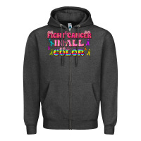 Charcoal Heather Fight Cancer In All Color Zipper Hoodie - texasbilliewilder