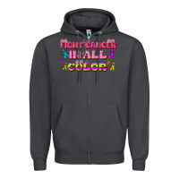 Fight Cancer In All Color Zipper Hoodie | Teevron