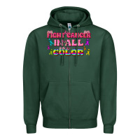 Sports Green Fight Cancer In All Color Zipper Hoodie - texasbilliewilder