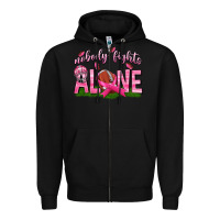 Black Football Nobody Fights Alone Zipper Hoodie - texasbilliewilder