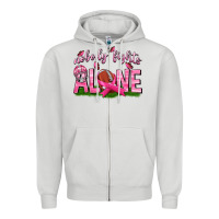 Dove Grey Football Nobody Fights Alone Zipper Hoodie - texasbilliewilder