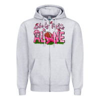 Heather Grey Football Nobody Fights Alone Zipper Hoodie - texasbilliewilder