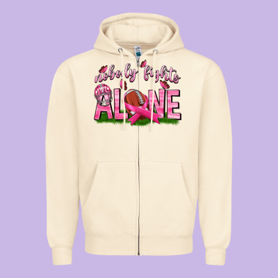 Football Nobody Fights Alone Zipper Hoodie Designed By Texasbilliewilder