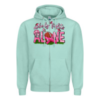 Seafoam Football Nobody Fights Alone Zipper Hoodie - texasbilliewilder