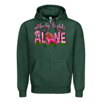 Sports Green Football Nobody Fights Alone Zipper Hoodie - texasbilliewilder