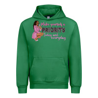 Emerald make yourself a priority today and everyday afro w Urban Hoodie - NancyCooperArtShop