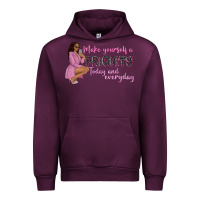 Mauve Wine make yourself a priority today and everyday afro w Urban Hoodie - NancyCooperArtShop