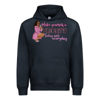 Navy make yourself a priority today and everyday afro w Urban Hoodie - NancyCooperArtShop