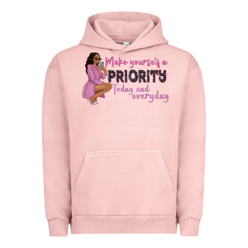 Make Yourself A Priority Today And Everyday Afro W Urban Hoodie by NancyCooperArtShop | Teevron