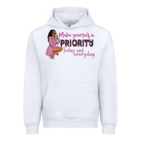 White make yourself a priority today and everyday afro w Urban Hoodie - NancyCooperArtShop