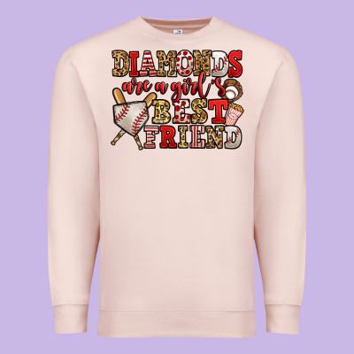Diamonds Are A Girl's Best Friend Baseball Premium Sweatshirt Designed By Jasminsmagicworld