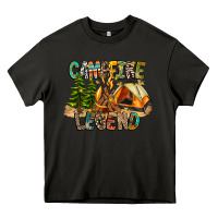 Asphalt Campfire Legend Heavy Core Tee - CowhideDigitalArt
