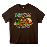 Chocolate Brown Campfire Legend Heavy Core Tee - CowhideDigitalArt