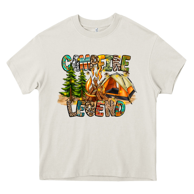 Campfire Legend Heavy Core Tee by CowhideDigitalArt | Teevron