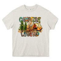 Cream Campfire Legend Heavy Core Tee - CowhideDigitalArt