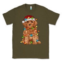 Army Green toy poodle with christmas lights Classic Tee - RanaPortraitStore