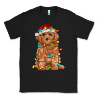 Black toy poodle with christmas lights Classic Tee - RanaPortraitStore