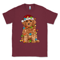 Burgundy toy poodle with christmas lights Classic Tee - RanaPortraitStore