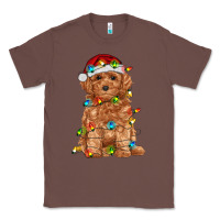 Chestnut toy poodle with christmas lights Classic Tee - RanaPortraitStore