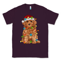 Plum toy poodle with christmas lights Classic Tee - RanaPortraitStore