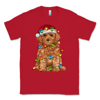 Red toy poodle with christmas lights Classic Tee - RanaPortraitStore