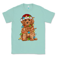 Seafoam toy poodle with christmas lights Classic Tee - RanaPortraitStore