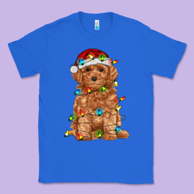 Toy Poodle With Christmas Lights Classic Tee Designed By Ranaportraitstore