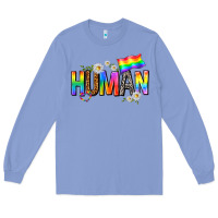 Colony Blue human with daisies Long Sleeve Tee - texasbilliewilder