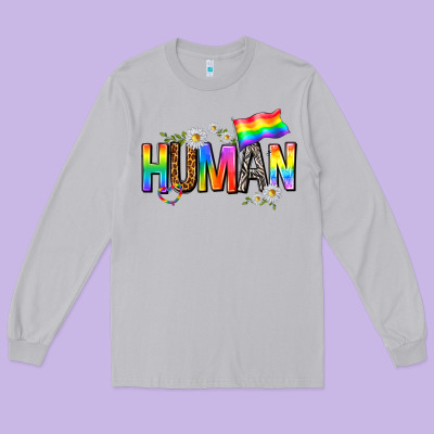 Long Sleeve Tee human with daisies