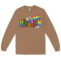 Toasted Coconut human with daisies Long Sleeve Tee - texasbilliewilder