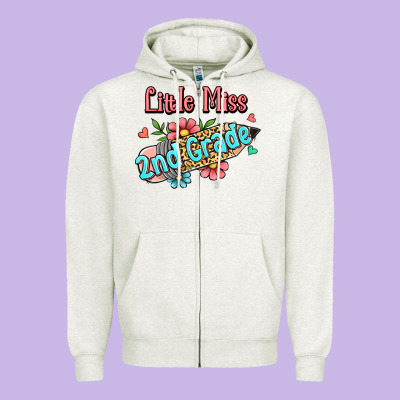 Little Miss Second Grade Zipper Hoodie Designed By Ranaportraitstore