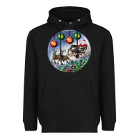 Black santa claus with deer christmas ornament Heavyweight Hoodie - BundleAndBundleShop