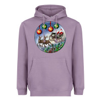 Lavender santa claus with deer christmas ornament Heavyweight Hoodie - BundleAndBundleShop