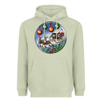 Matcha santa claus with deer christmas ornament Heavyweight Hoodie - BundleAndBundleShop