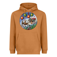 Meerkat santa claus with deer christmas ornament Heavyweight Hoodie - BundleAndBundleShop