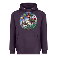 Plum santa claus with deer christmas ornament Heavyweight Hoodie - BundleAndBundleShop