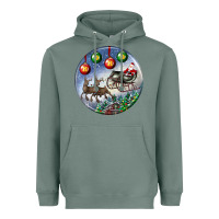 Sage santa claus with deer christmas ornament Heavyweight Hoodie - BundleAndBundleShop