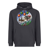 Smoke santa claus with deer christmas ornament Heavyweight Hoodie - BundleAndBundleShop