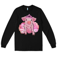 Black Balerina pig with tutu Long Sleeve Tee - RanaPortraitStore