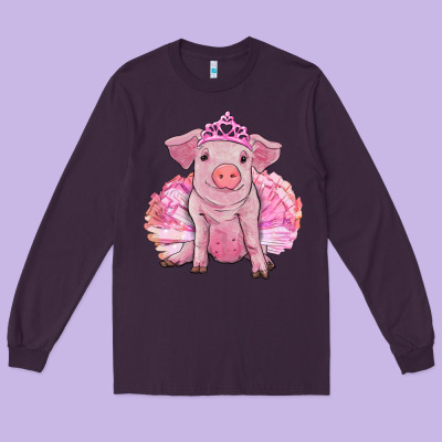 Long Sleeve Tee Balerina pig with tutu