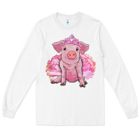 White Balerina pig with tutu Long Sleeve Tee - RanaPortraitStore