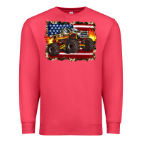 Cardinal american flag monster truck Premium Sweatshirt - Artiststas