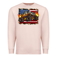 Pale Pink american flag monster truck Premium Sweatshirt - Artiststas