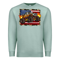 Seafoam american flag monster truck Premium Sweatshirt - Artiststas