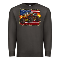 Smoke american flag monster truck Premium Sweatshirt - Artiststas