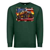 Sports Green american flag monster truck Premium Sweatshirt - Artiststas