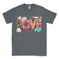 Charcoal Heather nurse love Classic Tee - texasbilliewilder