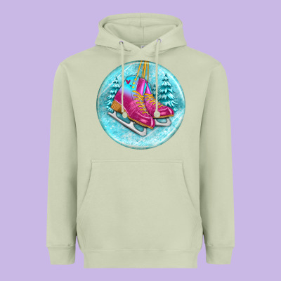 Ice Skate Christmas Ornament Heavyweight Hoodie Designed By Bundleandbundleshop
